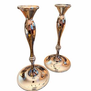 Partylite 2-Large Chrome Taper Holders